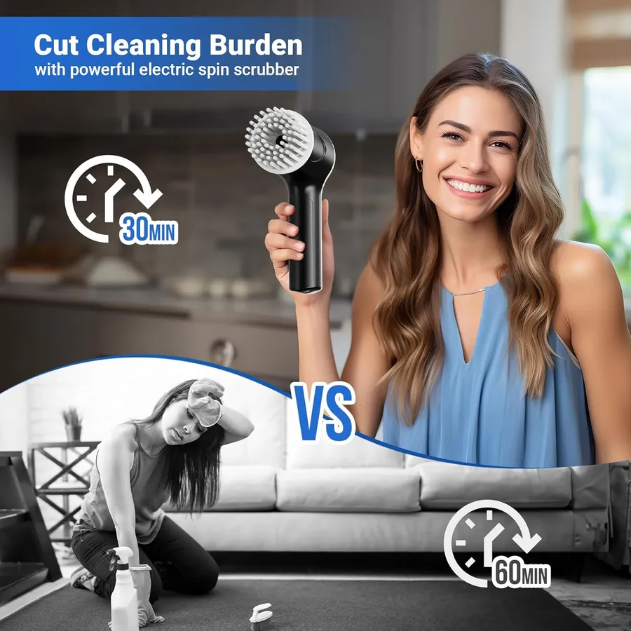 PUFTEM electric cleaning brush – less cleaning effort than hand scrubbing